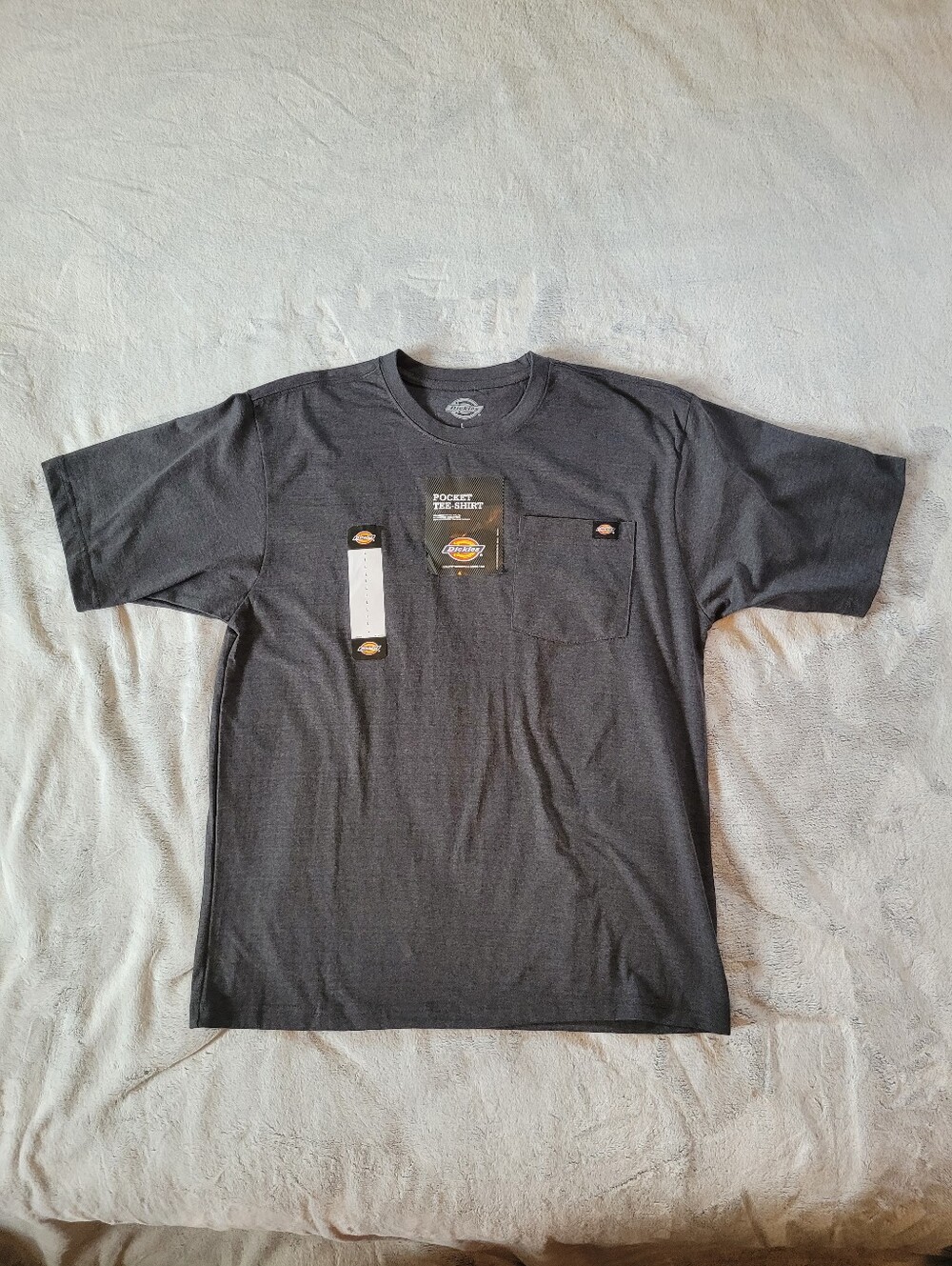 Dickies Mens Large Short Sleeve Gray Pocket Tshirt Workwear